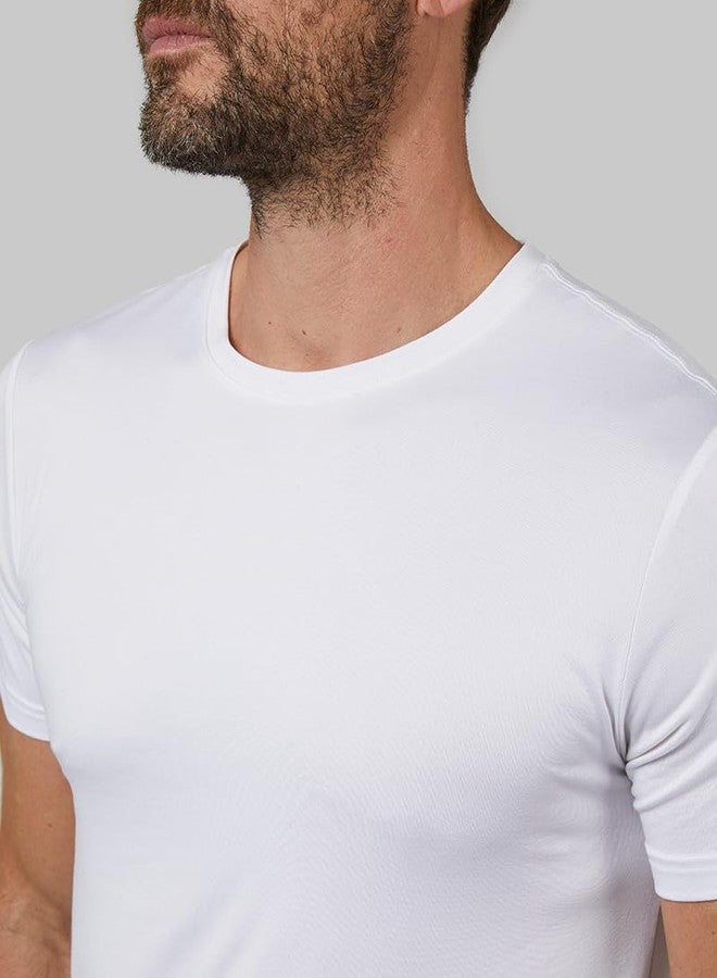32 Degrees Mens Cool Quick Dry Active Basic Crew T-Shirt, White, Large - Image 2
